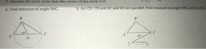Solved 7. Assume for each circle that the center of the | Chegg.com