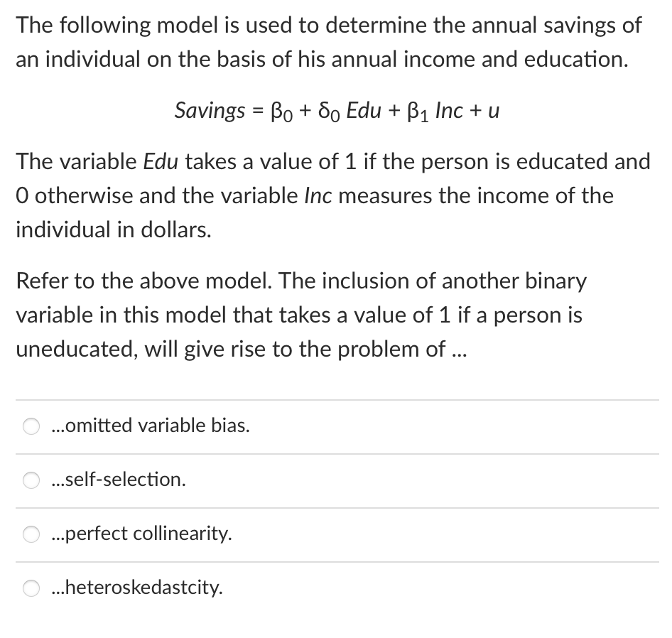 Solved The following model is used to determine the annual | Chegg.com