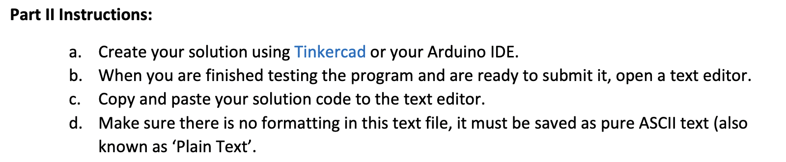 Solved Part II Instructions: a. C. Create your solution | Chegg.com