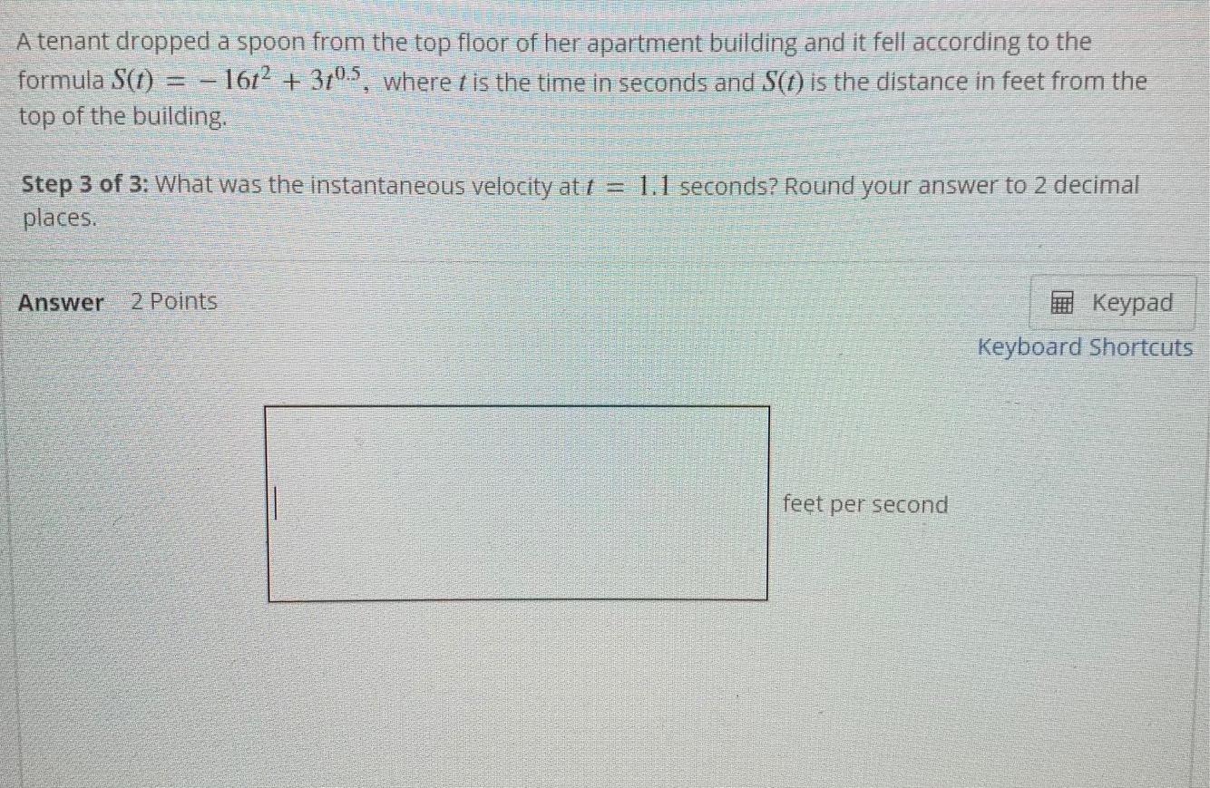 Solved A tenant dropped a spoon from the top floor of her