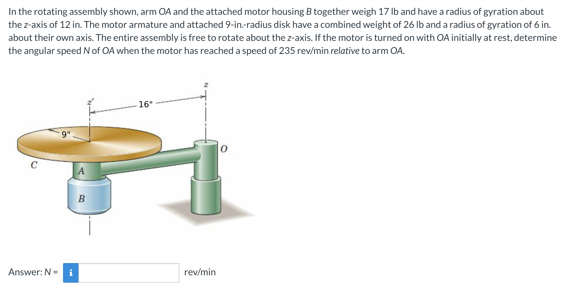 Solved In the rotating assembly shown, arm OA and the | Chegg.com