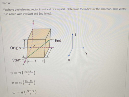 Solved Part A You have the following vector in unit cell of | Chegg.com