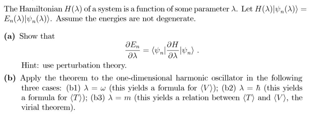 Solved The Hamiltonian H(λ) of a system is a function of | Chegg.com
