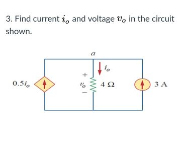 Solved 3. Find current i, and voltage V, in the circuit | Chegg.com