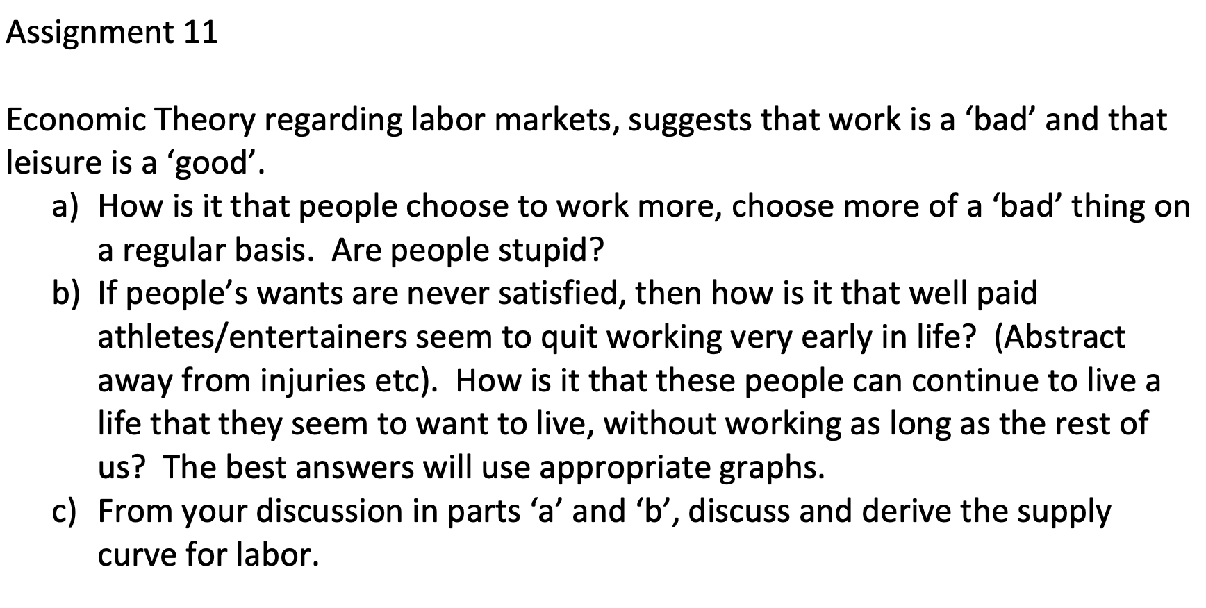 Solved Economic Theory Regarding Labor Markets, Suggests | Chegg.com