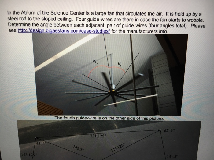 Solved In the Atrium of the Science Center is a large fan | Chegg.com