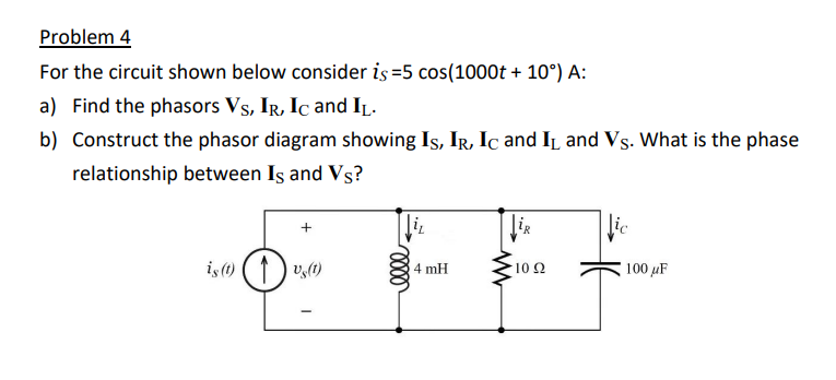 Solved For the circuit shown below consider | Chegg.com