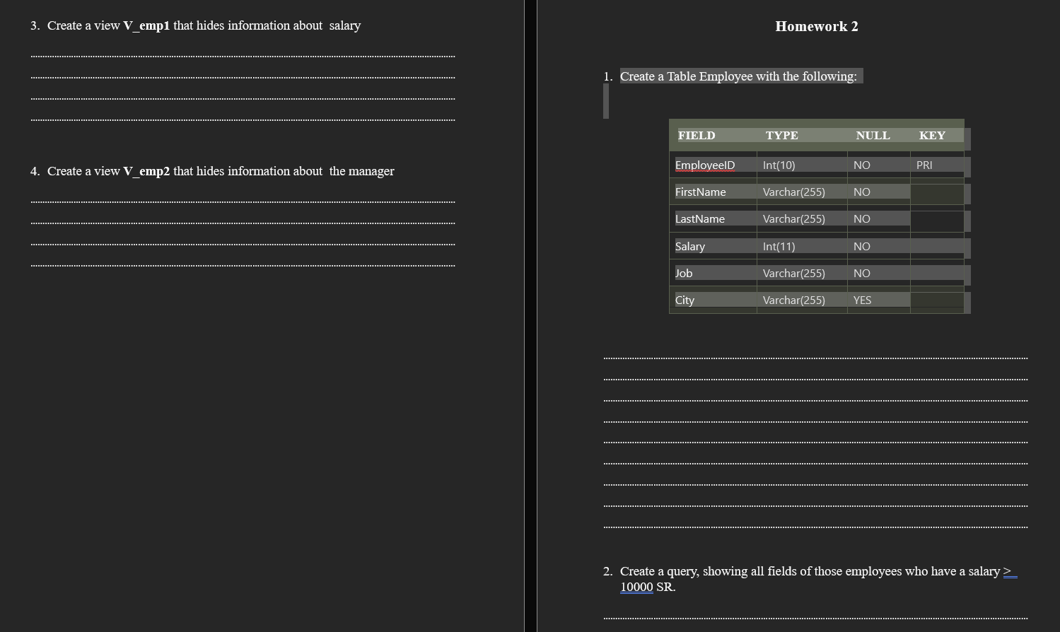 Solved Show me the steps to solve Create a view V_emp1 ﻿that | Chegg.com