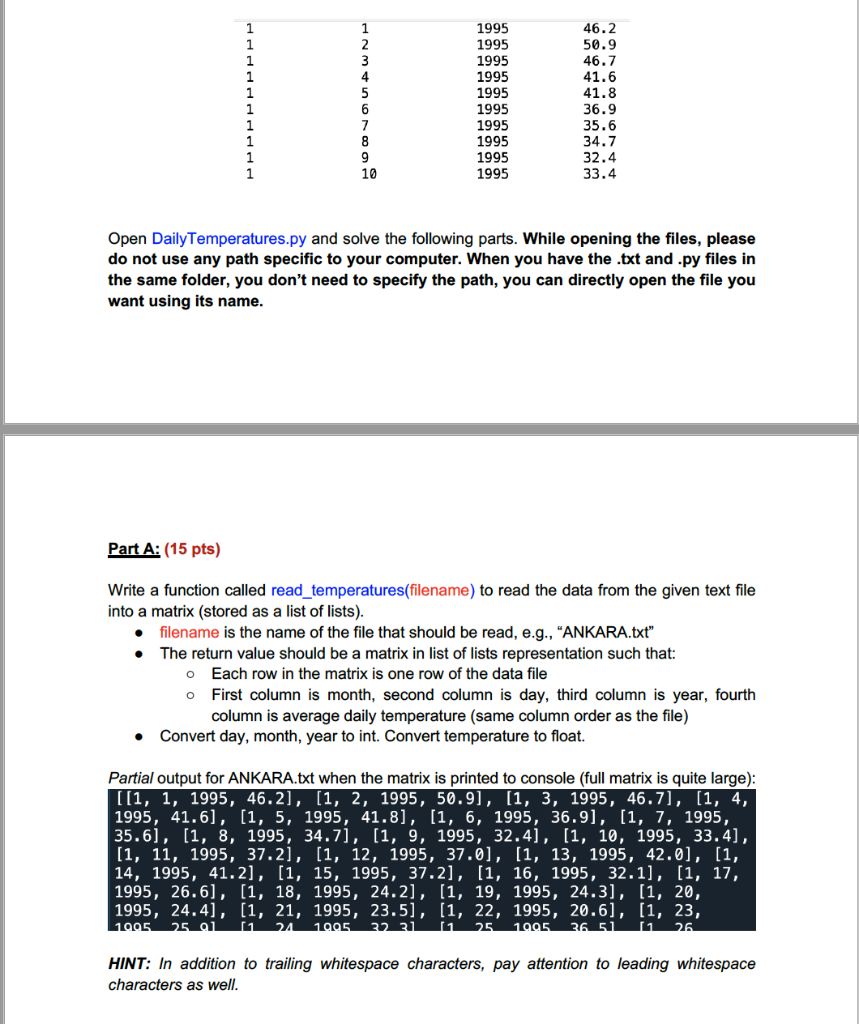 Solved IN PYTHON you are given two data files called | Chegg.com