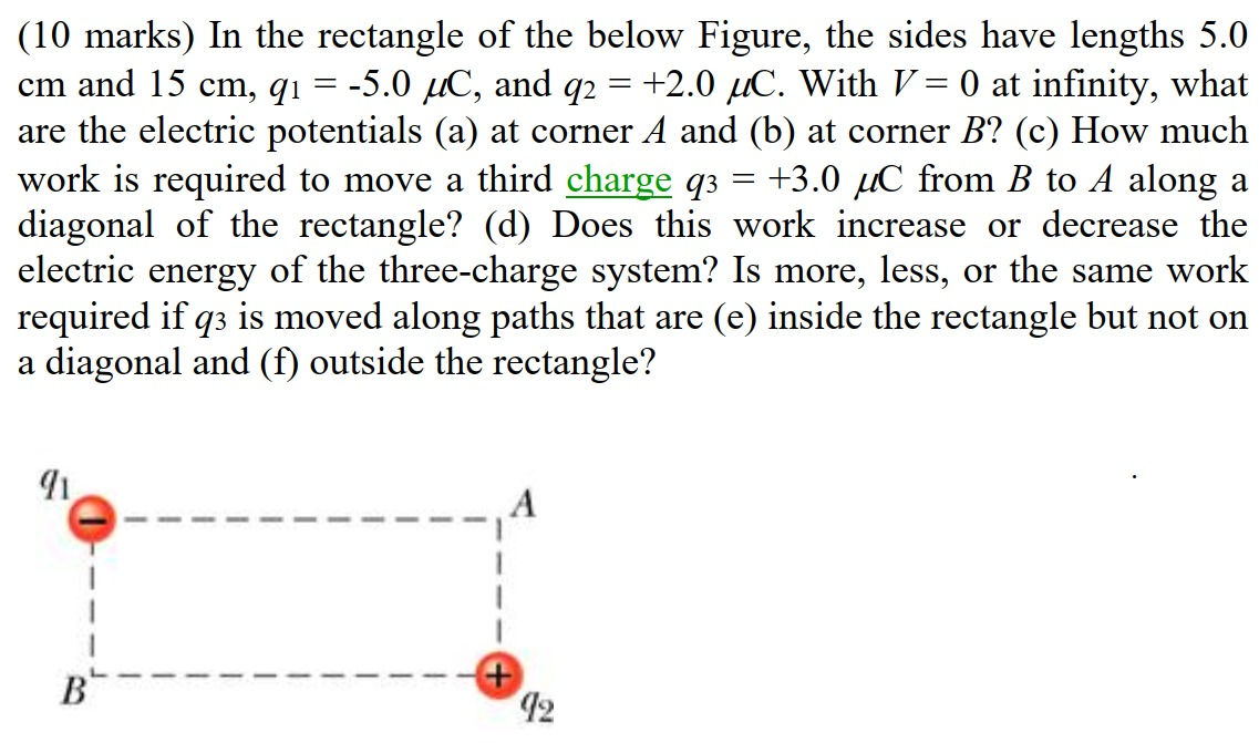 Solved (10 marks) In the rectangle of the below Figure, the | Chegg.com