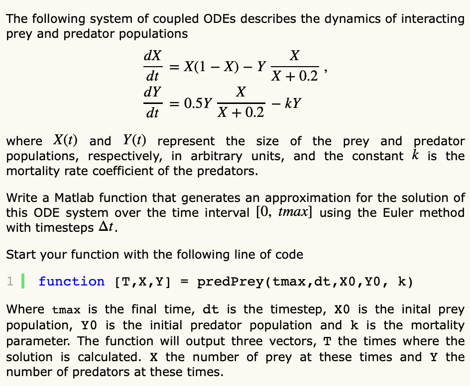 The following system of coupled ODES describes the | Chegg.com