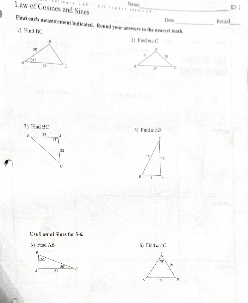Solved Find each measurement indicated. Round your answers