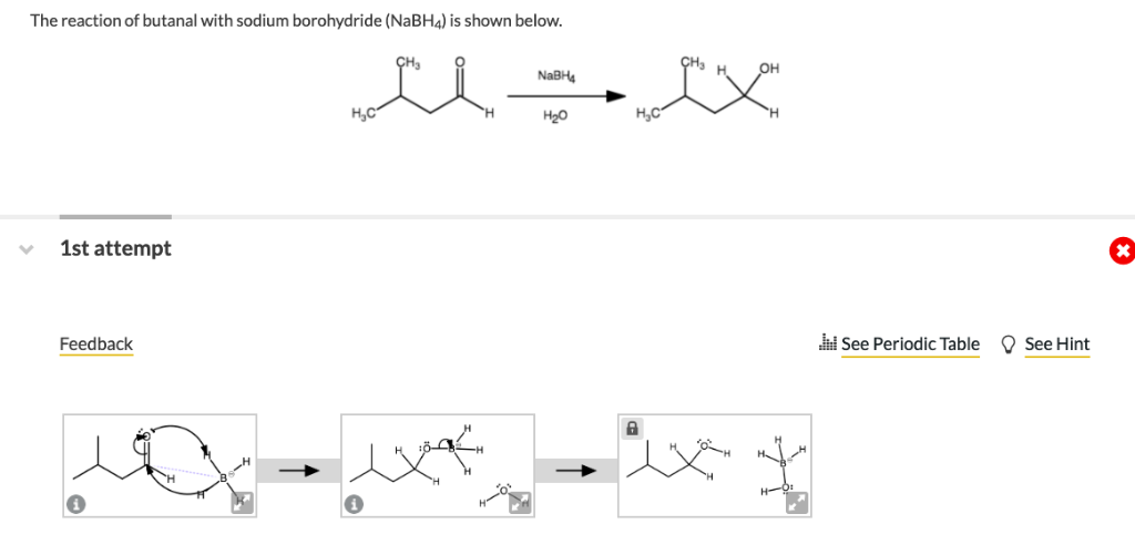 Solved The reaction of butanal with sodium borohydride