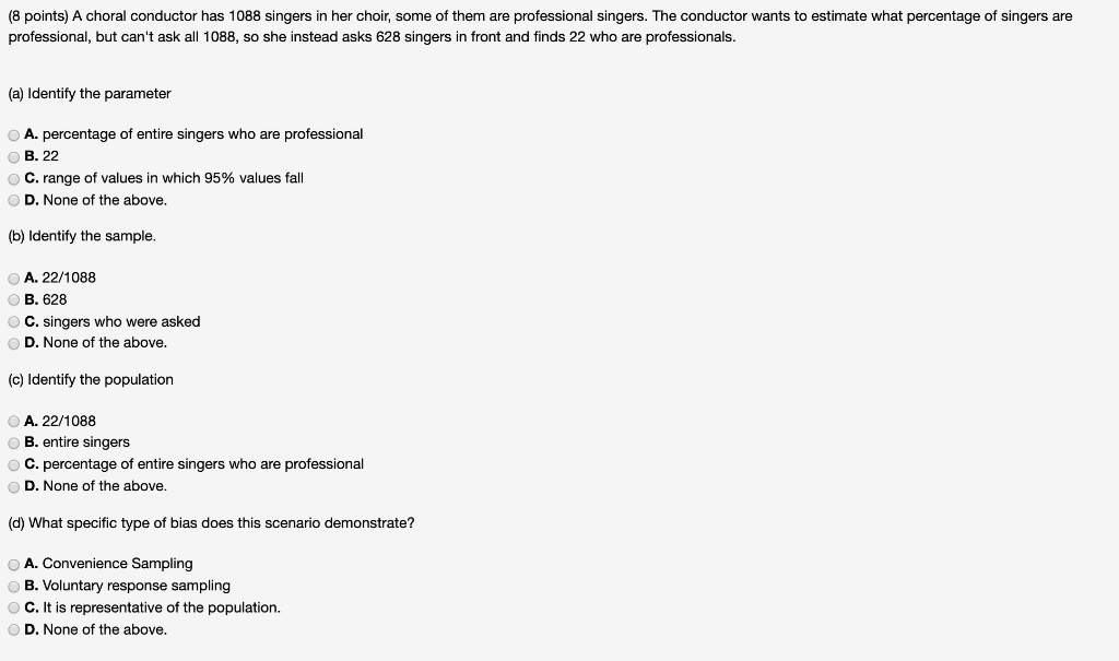 Solved (8 points) A choral conductor has 1088 singers in her