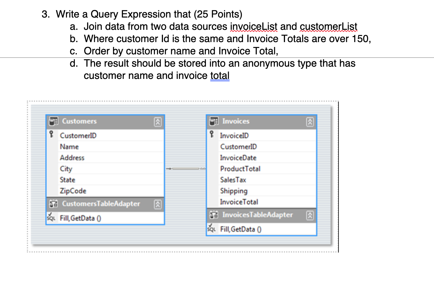 Solved 3. Write a Query Expression that (25 Points) a. Join | Chegg.com