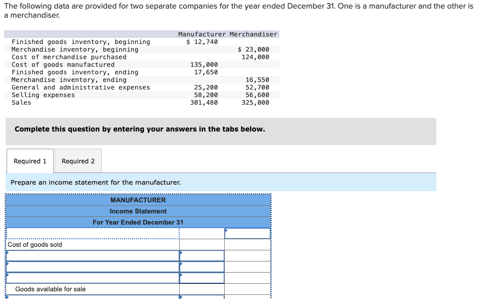 Solved The following data are provided for two separate | Chegg.com