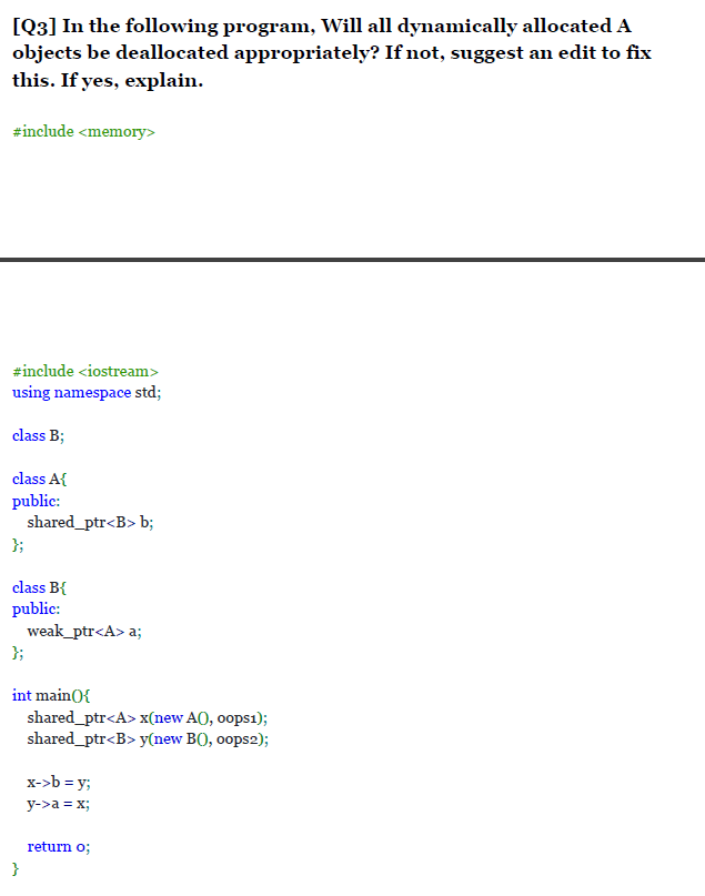 Solved [Q3] In the following program, Will all dynamically | Chegg.com