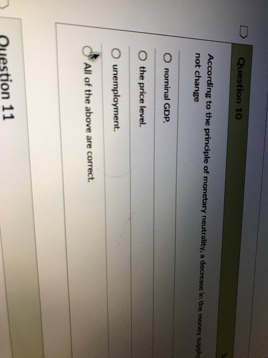 Solved D Question 9 Based on the quantity equation, if M = | Chegg.com