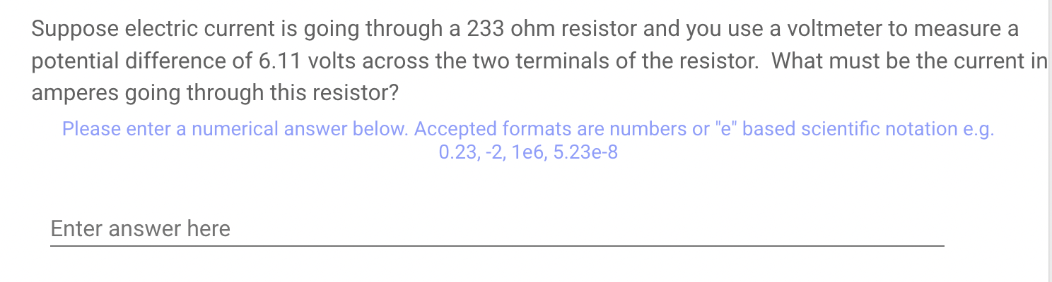 Solved Suppose electric current is going through a 233ohm | Chegg.com