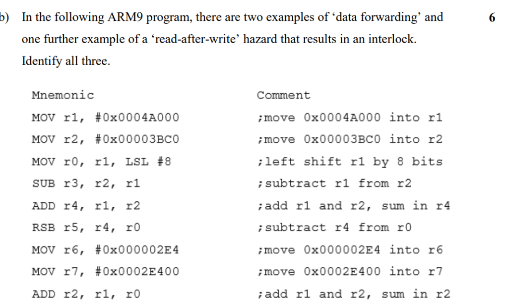 Solved B) In The Following ARM9 Program, There Are Two | Chegg.com