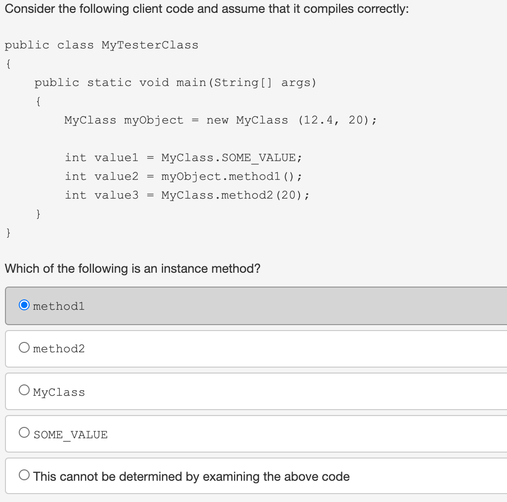 Solved Consider the following client code and assume that it | Chegg.com