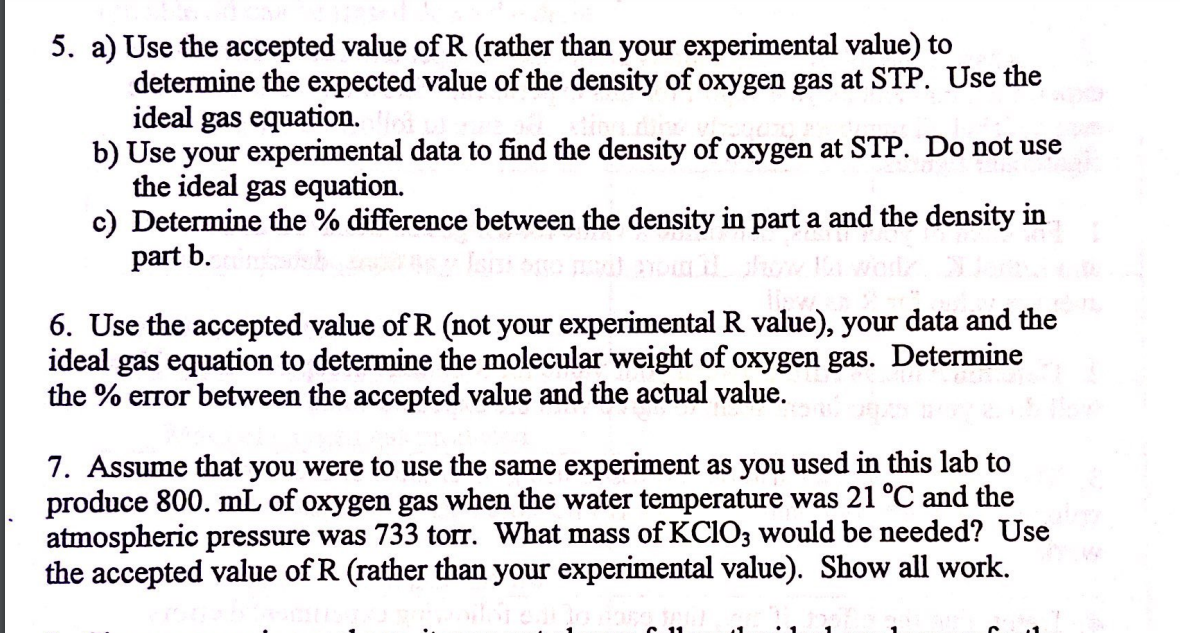 Solved Determination of the Gas Constant Data Table Table of | Chegg.com