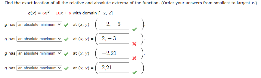 Solved Find the exact location of all the relative and | Chegg.com