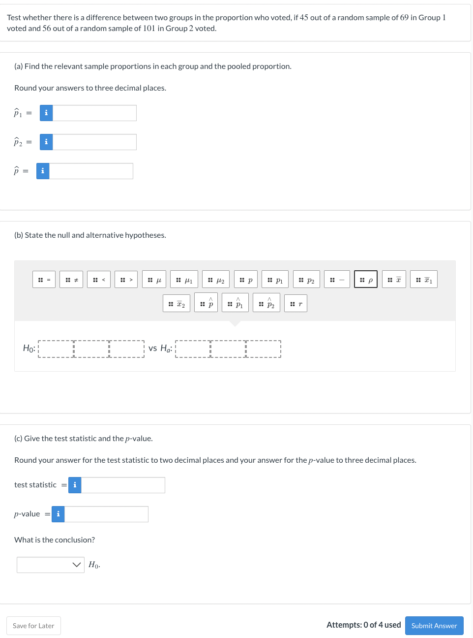 Solved Test whether there is a difference between two groups | Chegg.com