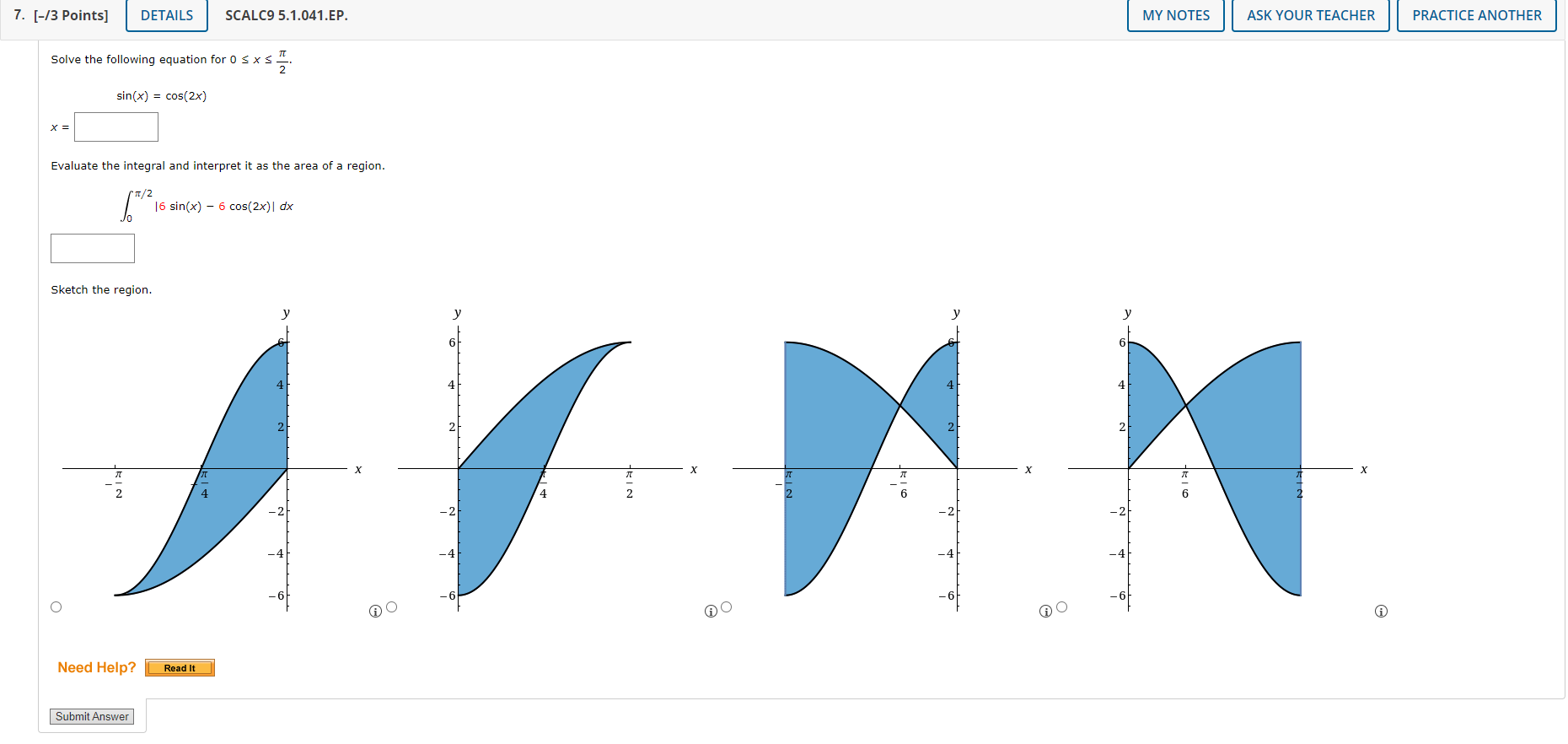Solved Solve the following equation for 0≤x≤2π. | Chegg.com
