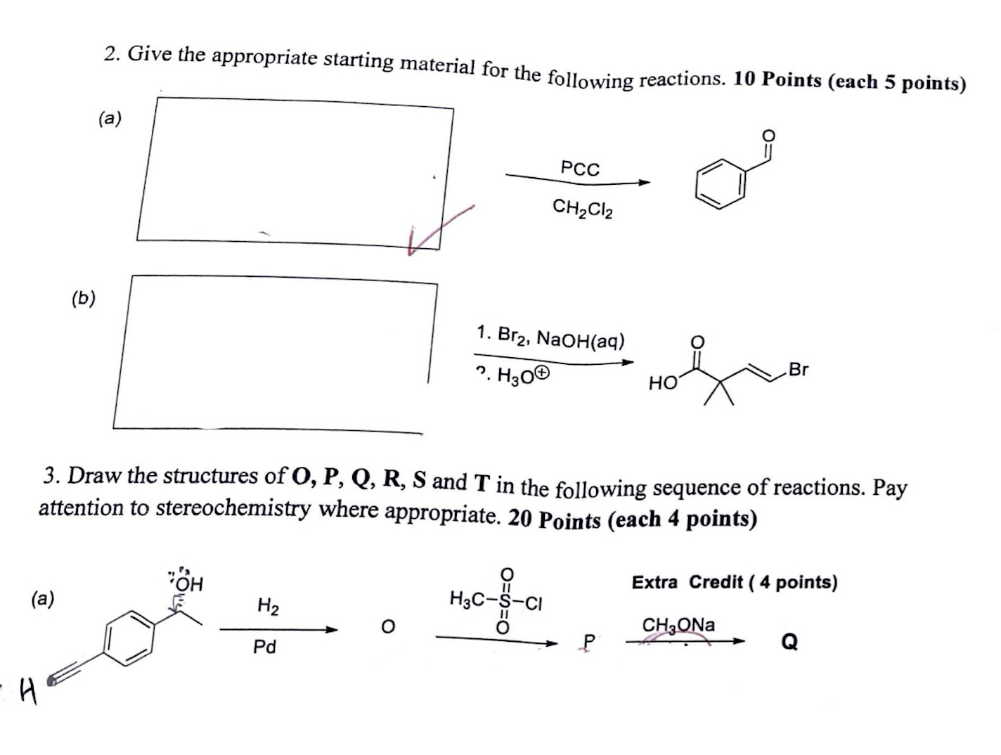 Solved Give the appropriate starting material for the | Chegg.com
