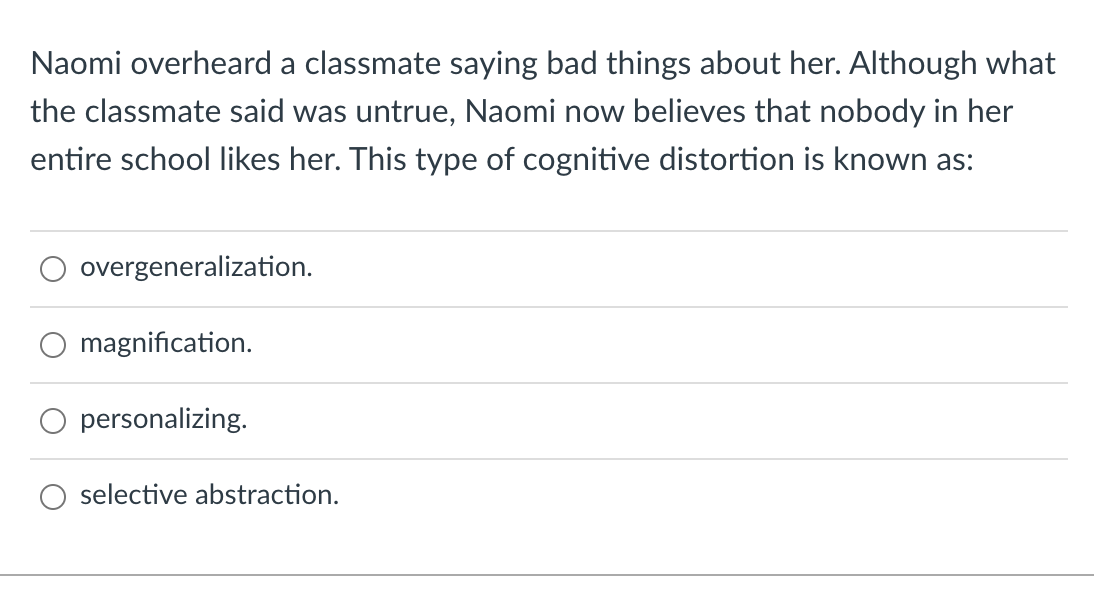 Solved Naomi Overheard A Classmate Saying Bad Things About Chegg Com