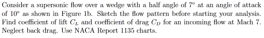 Solved Consider a supersonic flow over a wedge with a half | Chegg.com