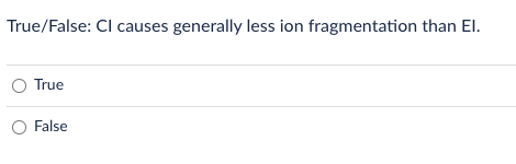 Solved True/False: Cl causes generally less ion | Chegg.com
