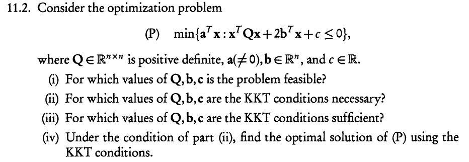 Solved 11.2. Consider the optimization problem (P) | Chegg.com