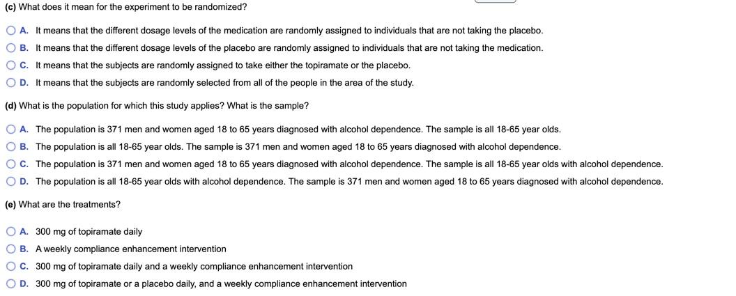 Solved To Determine If Topiramate Is An Effective Treatment Chegg Com   Php3QTJlQ