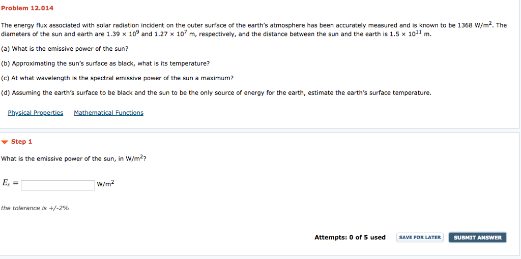 Problem 12 014 The Energy Flux Associated With Solar Chegg