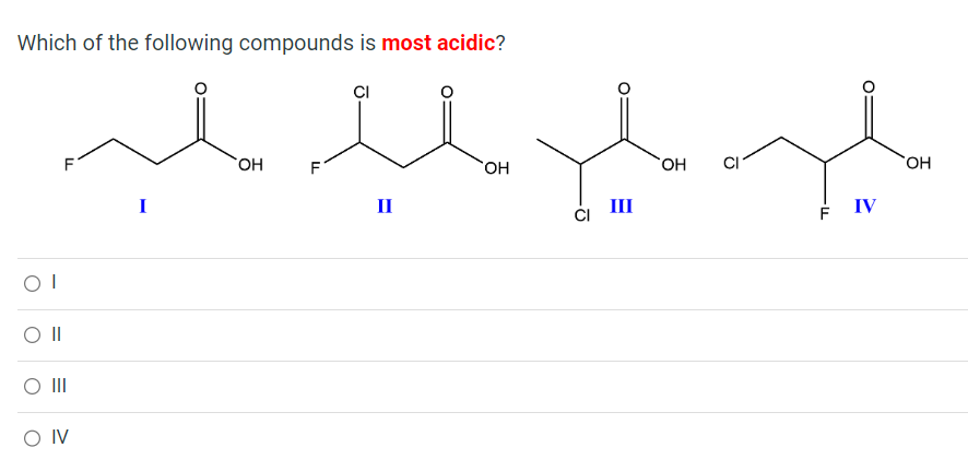 [solved] Which Of The Following Compounds Is Most Acidic