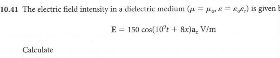 Solved 0.41 The electric field intensity in a dielectric | Chegg.com