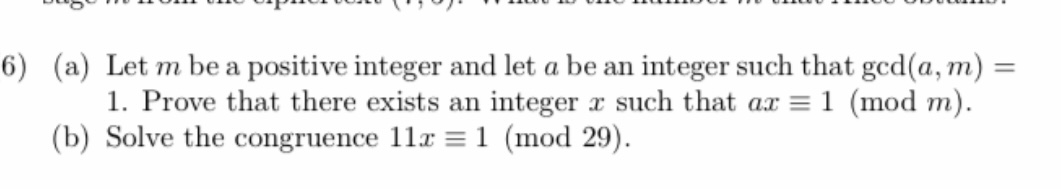 Solved (a) Let M Be A Positive Integer And Let A Be An | Chegg.com