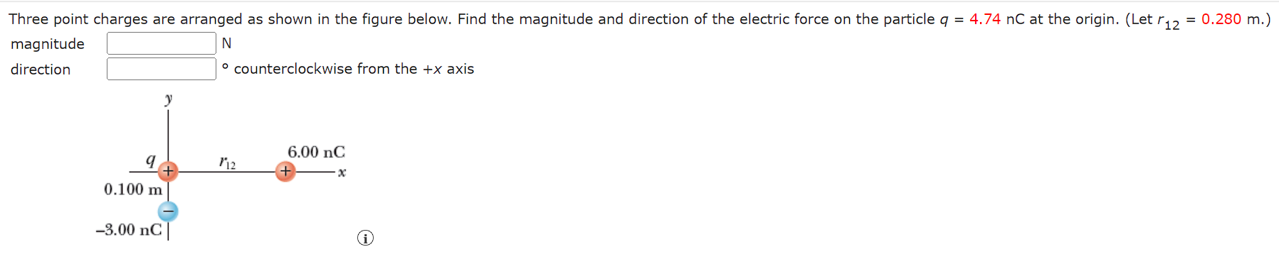 Solved Three point charges are arranged as shown in the | Chegg.com