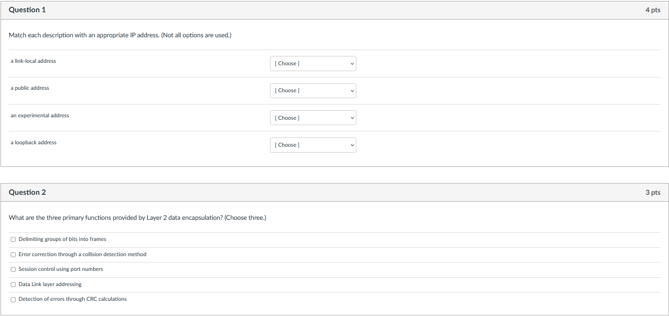Match Each Description With An Appropriate Ip Address