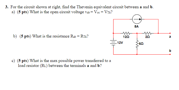 Solved 3. For the circuit shown at right, find the Thevenin | Chegg.com