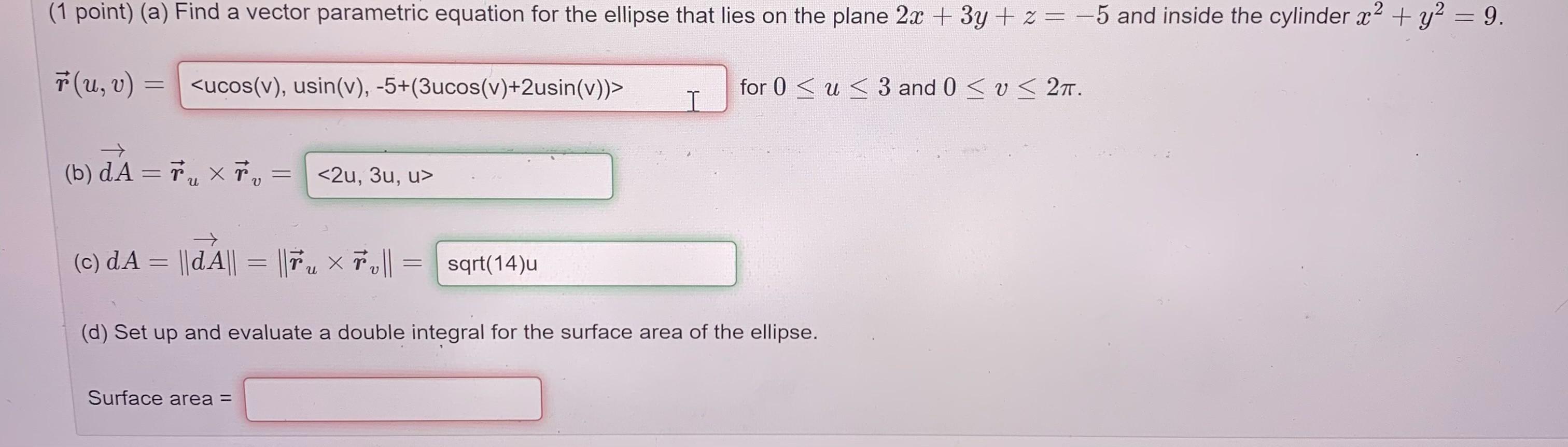 Solved 1 Point A Find A Vector Parametric Equation For Chegg Com