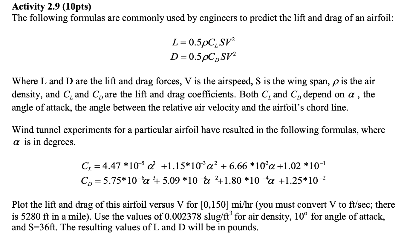 Solved Activity 2.9 (10pts) The following formulas are | Chegg.com