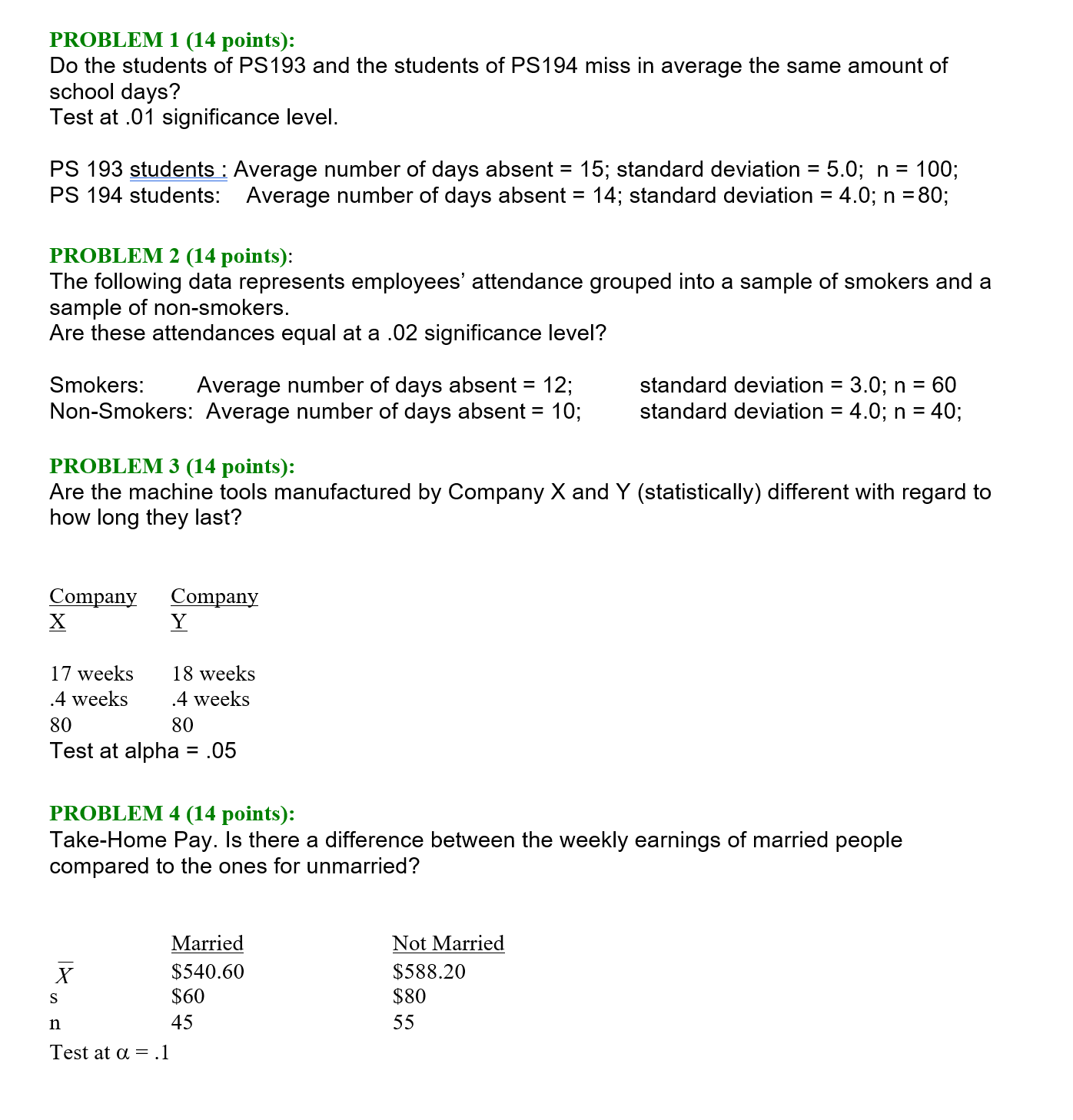 Solved PROBLEM 1 (14 points): Do the students of PS193 and | Chegg.com