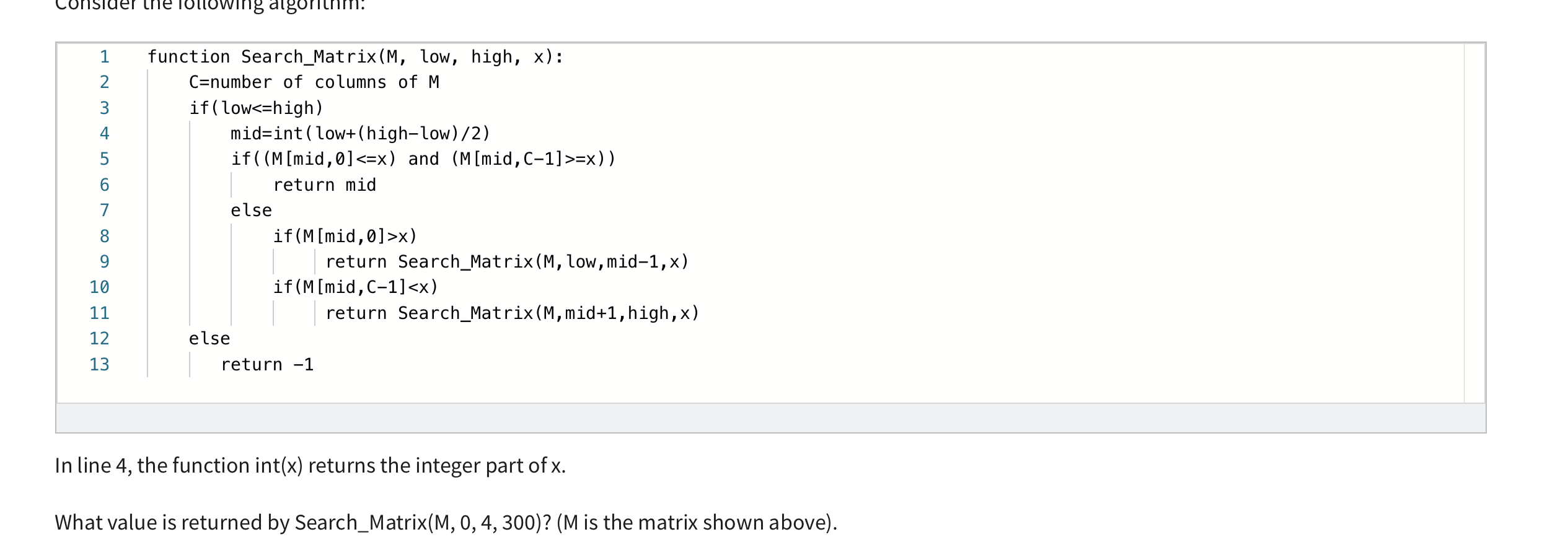 Solved 8. Consider a matrix M of R rows and C columns. The Chegg