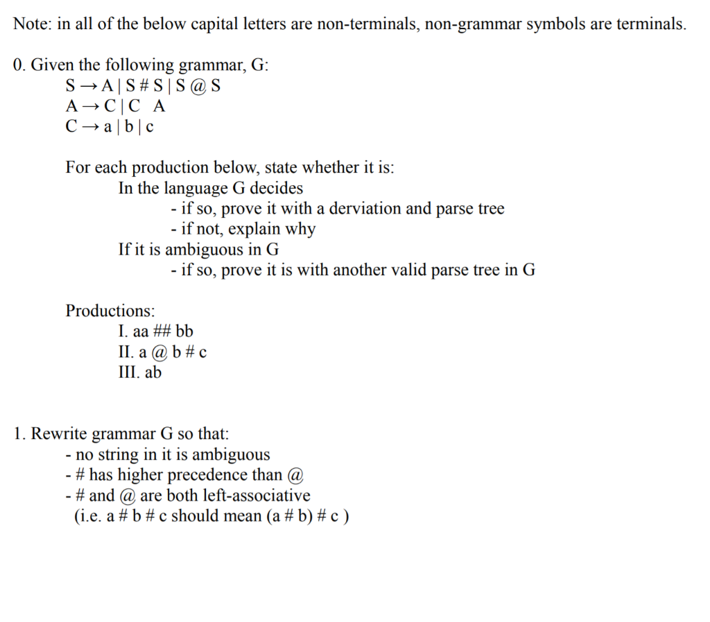 Solved Given The Following Grammar G S A S S S Chegg Com