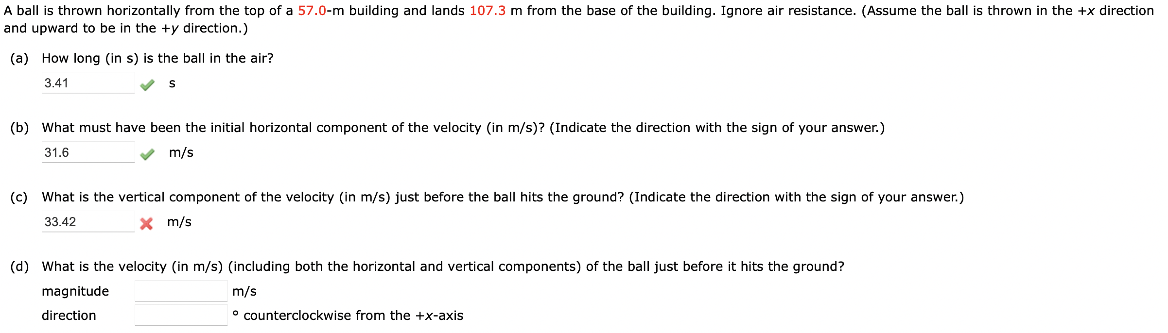 Solved A Ball Is Thrown Horizontally From The Top Of A | Chegg.com