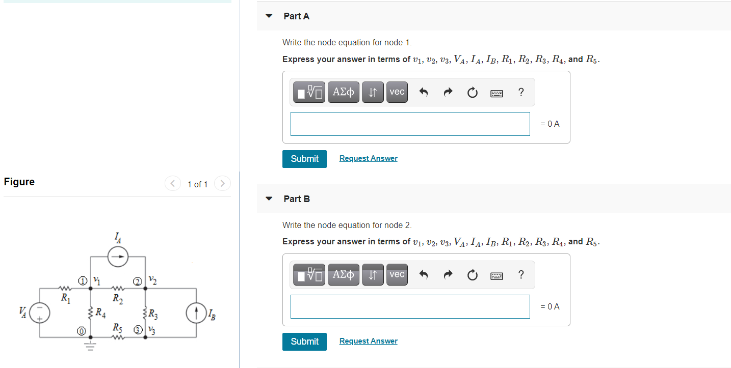 Solved Part A Write the node equation for node 1. Express | Chegg.com