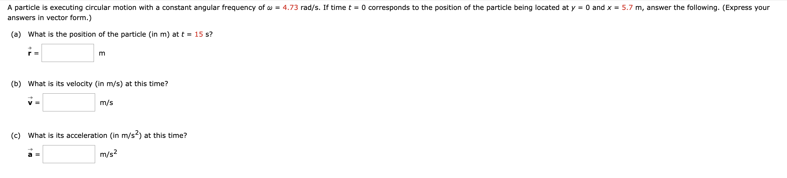 Solved answers in vector form.) (a) What is the position of | Chegg.com